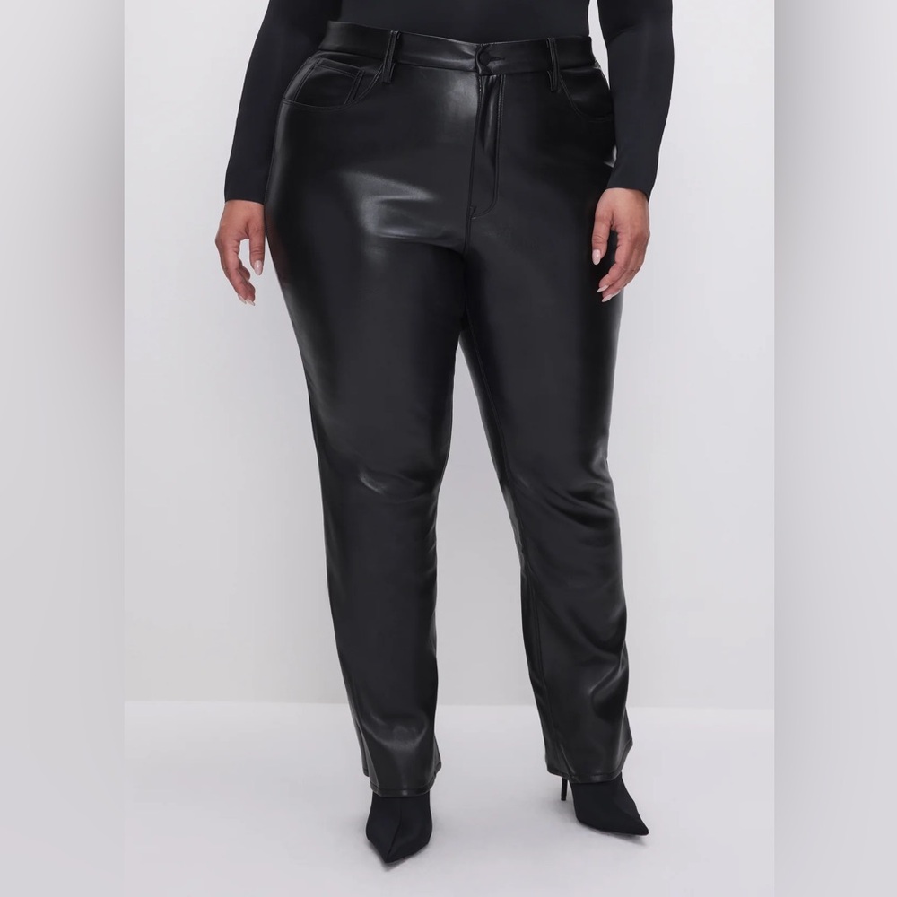 GOOD ICON FAUX LEATHER PANTS | BLACK001